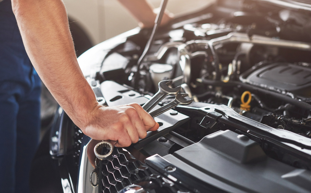 Mechanic performing service
